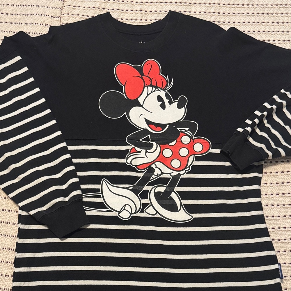 Minnie Mouse Black & White Striped Spirit Jersey